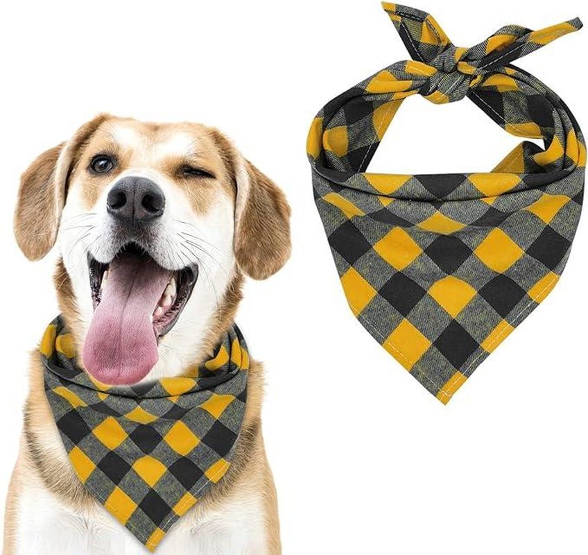 Plaid Dog Bandanas 3 Pack - Stylish Pet Scarves for Dogs & Cats - Freddie & Wilson