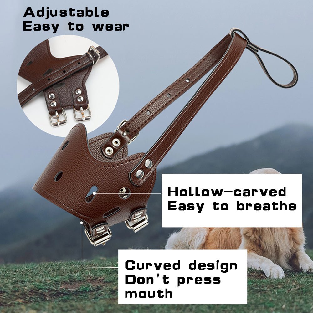 Leather Dog Muzzle - Breathable Anti - Barking Muzzle for All Sizes - Freddie & Wilson