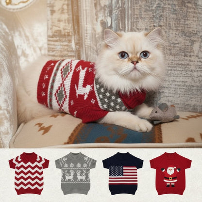 Classic Winter Cat Sweater - Warm Pullover for Cats & Small Dogs - Freddie & Wilson