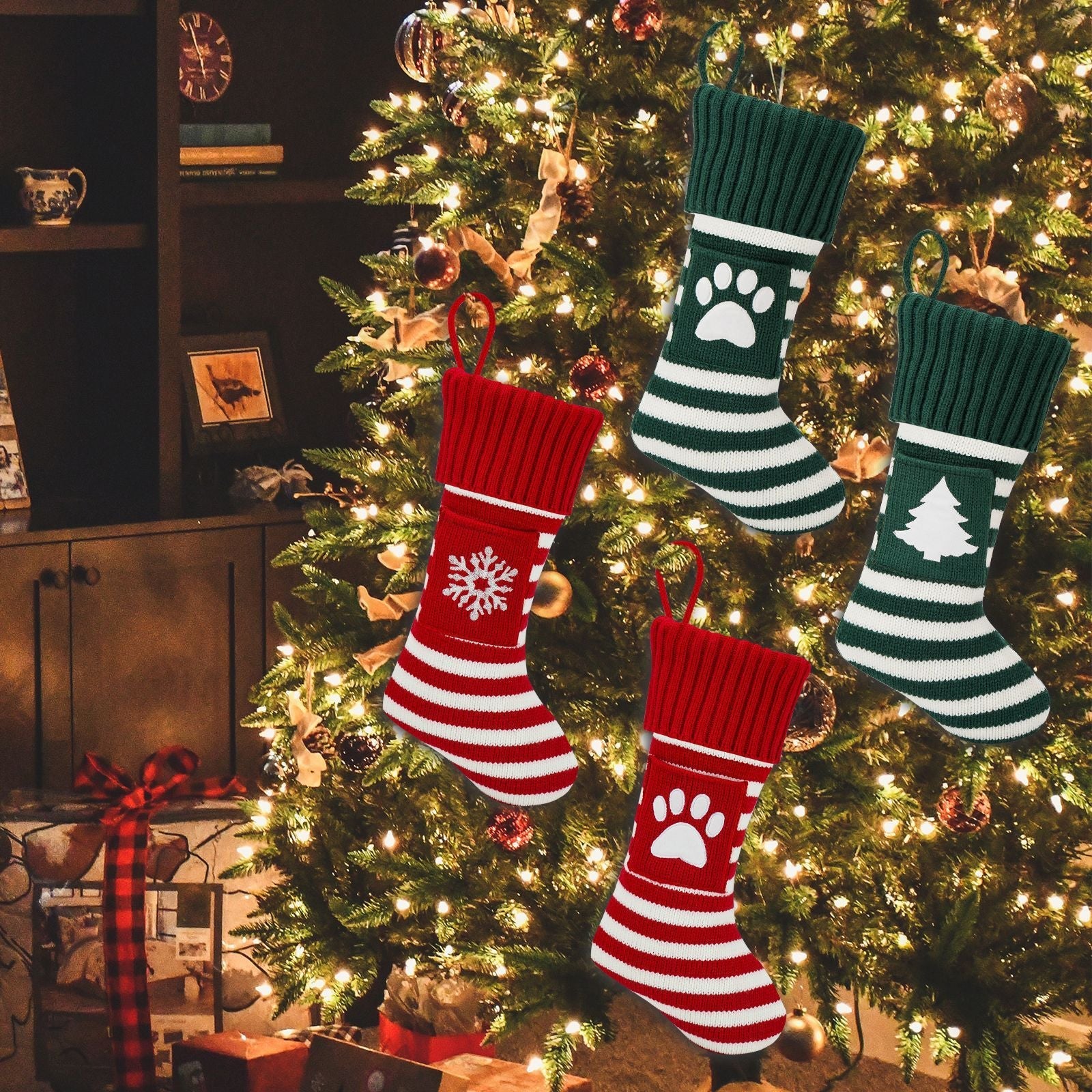 Pet Christmas Stockings - Festive Knitted Socks for Cats & Dogs - Freddie & Wilson
