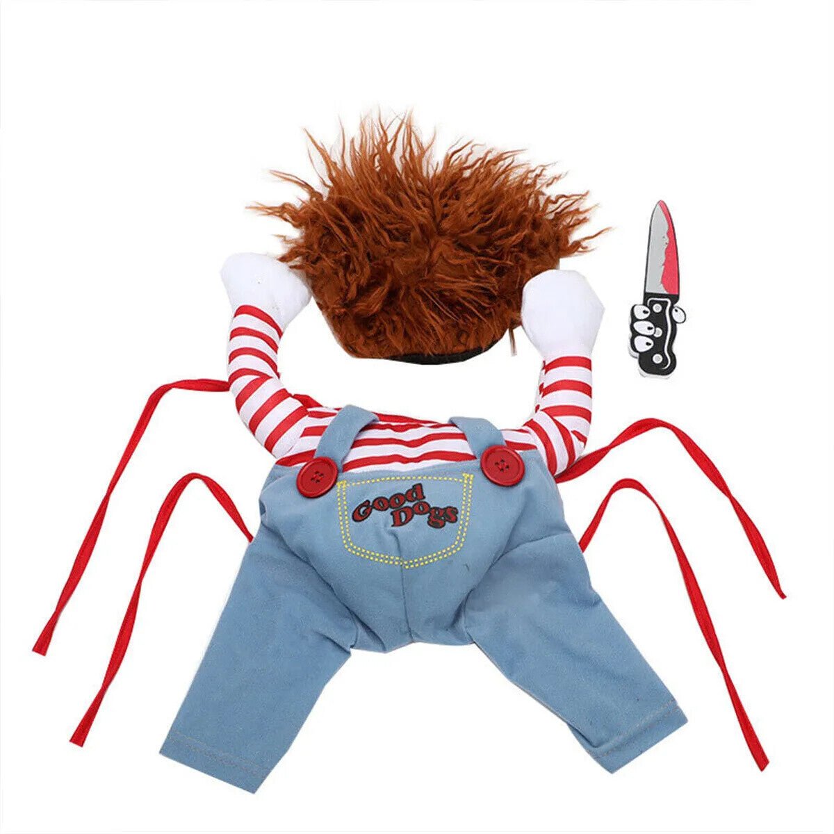 Pet Chucky Dogs Halloween Costume Party Cosplay Pets Fancy Dress Jumpsuits UK - Freddie & Wilson