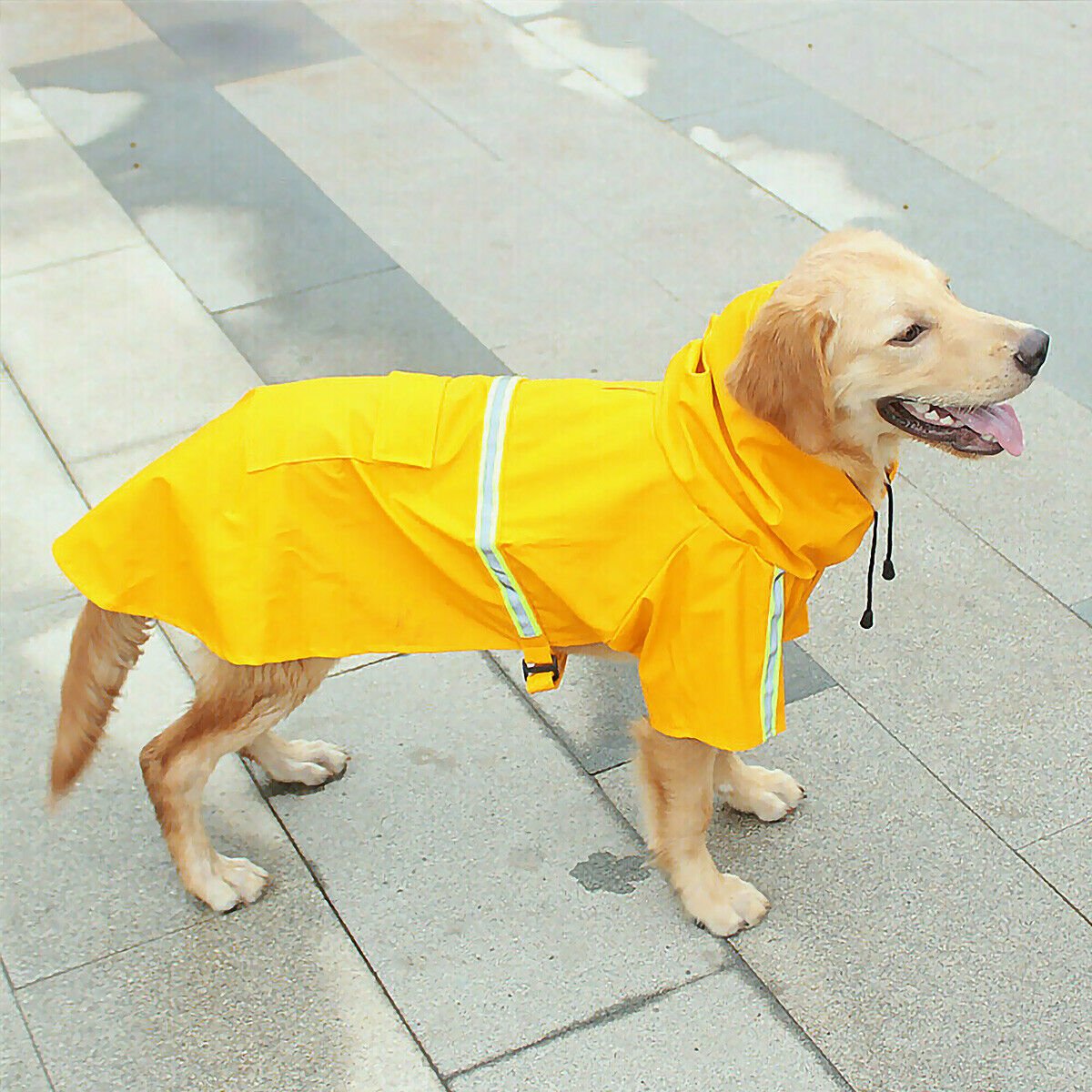 Waterproof Dog Raincoat - Reflective Hooded Rain Jacket with Leash Access - Freddie & Wilson