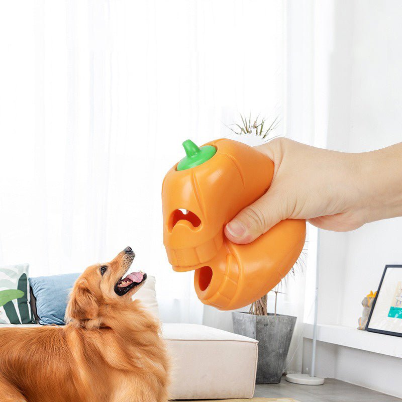 Halloween Pumpkin Dog Toy - Interactive Treat - Dispensing Puzzle Toy - Freddie & Wilson