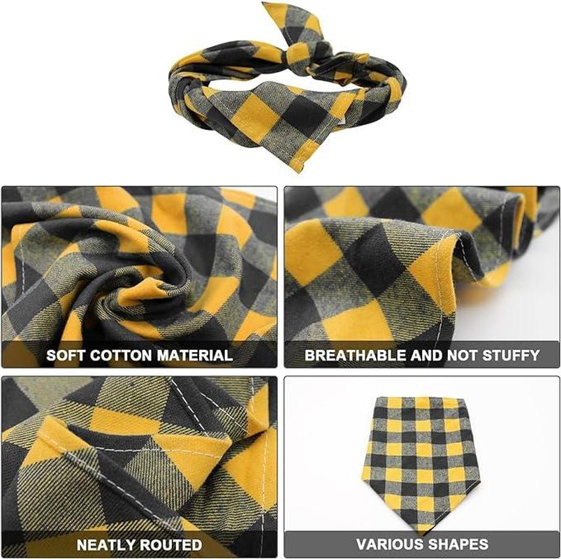 Plaid Dog Bandanas 3 Pack - Stylish Pet Scarves for Dogs & Cats - Freddie & Wilson