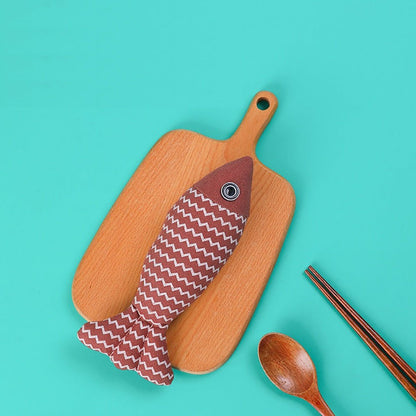 Catnip Fish Kicker Toy - Interactive Plush Cat Toy with Crinkle Sound - Freddie & Wilson