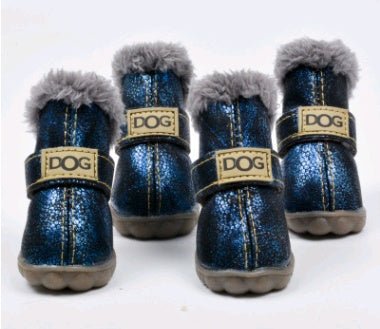 Thick Insulated Dog Snow Boots - Warm Winter Shoes for Small Dogs - Freddie & Wilson