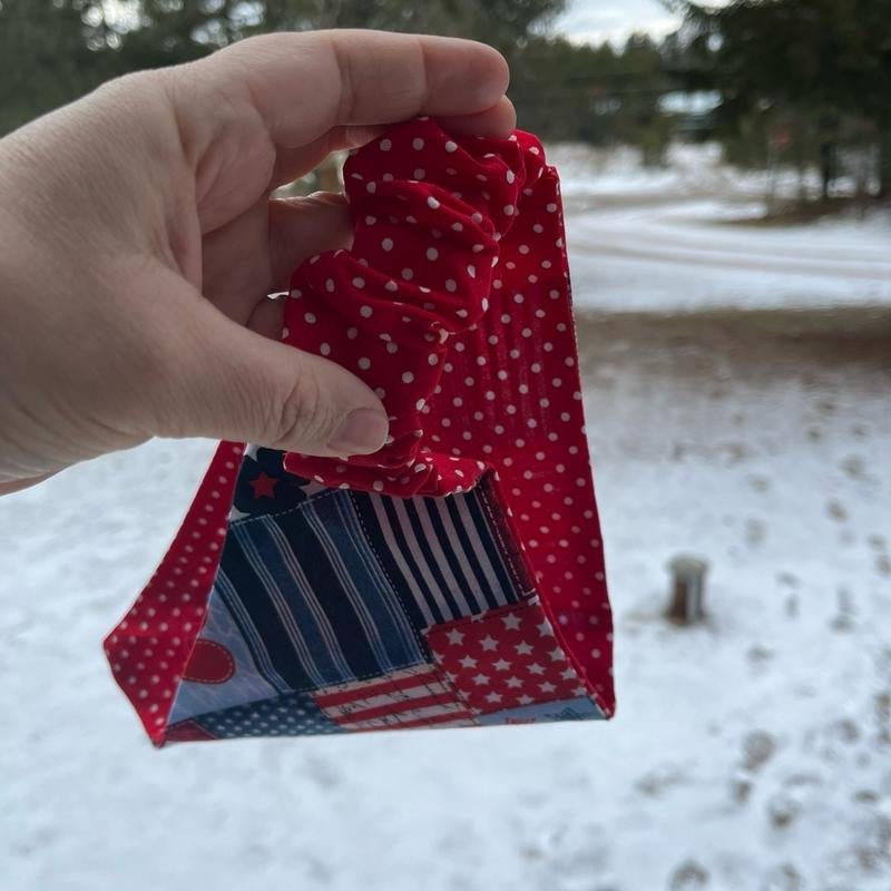 Red White & Blue Scrunchie Dog Bandana - Patriotic Pet Accessory - Freddie & Wilson