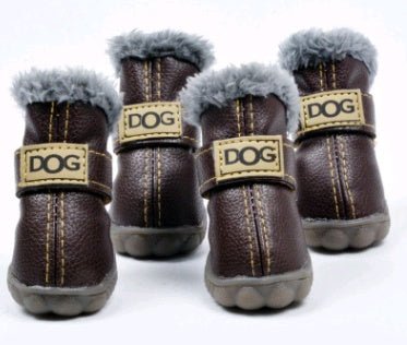 Thick Insulated Dog Snow Boots - Warm Winter Shoes for Small Dogs - Freddie & Wilson