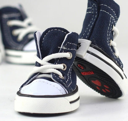 Cowboy Canvas Dog Shoes - Stylish Denim Pet Sneakers - Freddie & Wilson