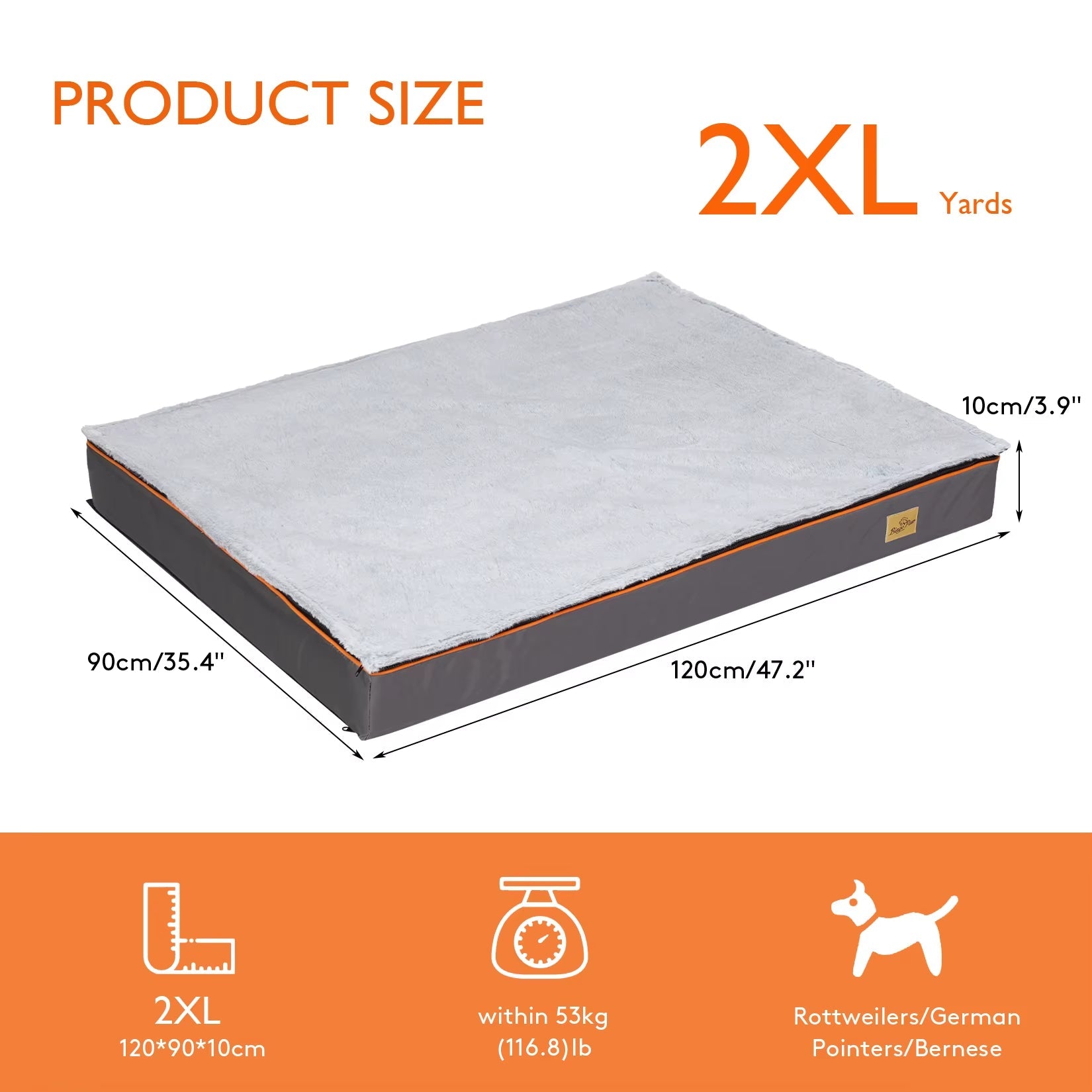 Dog Pet Bed Large Padded Orthopedic Dog Bed Foam Cushion Pets Pillow Bed with Washable Cover - Freddie & Wilson