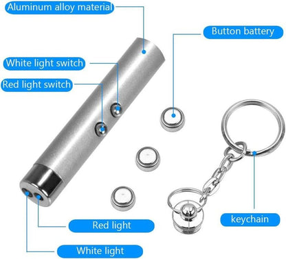 Cat Laser Pointer - Interactive Training Tool with LED Torch & Keychain - Freddie & Wilson