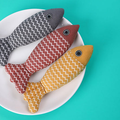 Catnip Fish Kicker Toy - Interactive Plush Cat Toy with Crinkle Sound - Freddie & Wilson