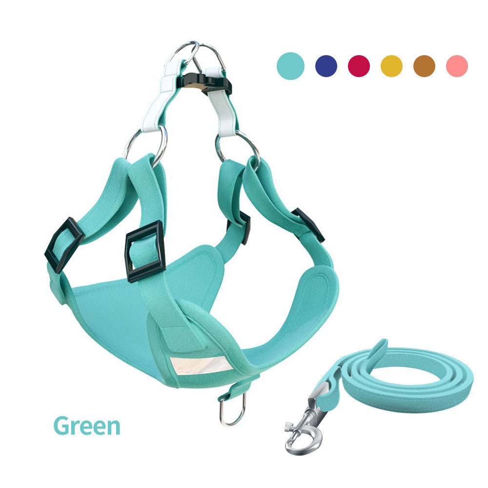 Reflective Dog Harness & Leash Set - High Visibility Vest for Night Safety - Freddie & Wilson