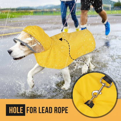 Waterproof Dog Raincoat - Hooded Rain Jacket with Transparent Cap - Freddie & Wilson