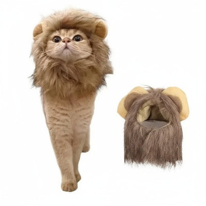 Cat Lion Mane Costume - Pet Hat for Halloween & Christmas - Freddie & Wilson