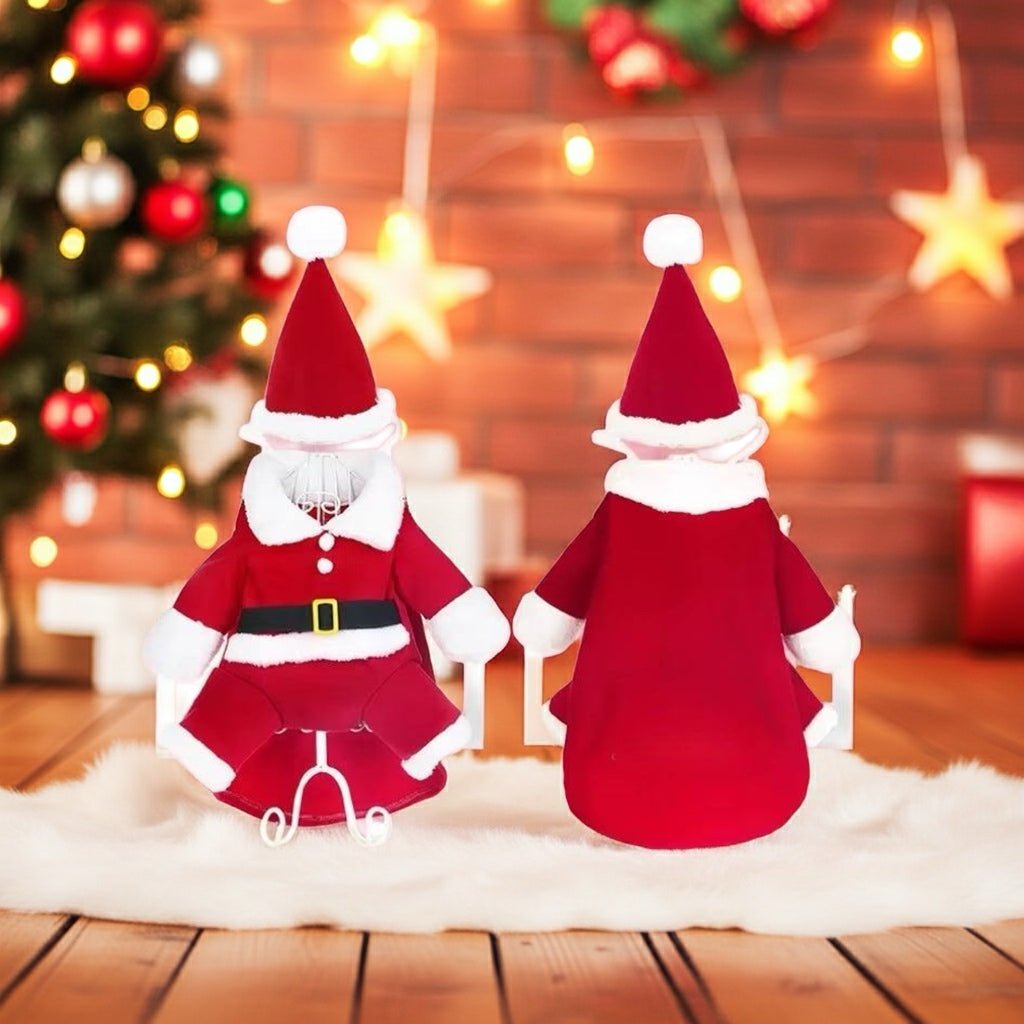 Pet Santa Claus Christmas Costume - Winter Coat Jacket with Cap - Freddie & Wilson