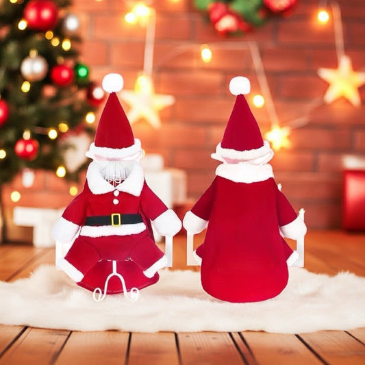 Pet Santa Claus Christmas Costume - Winter Coat Jacket with Cap - Freddie & Wilson
