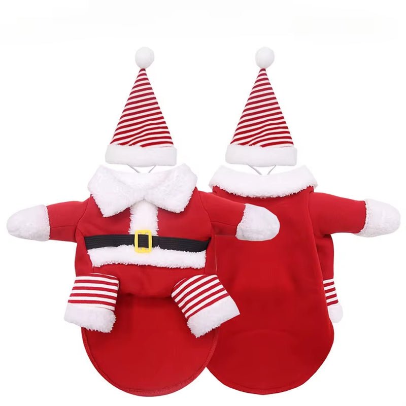 Pet Santa Claus Christmas Costume - Winter Coat Jacket with Cap - Freddie & Wilson