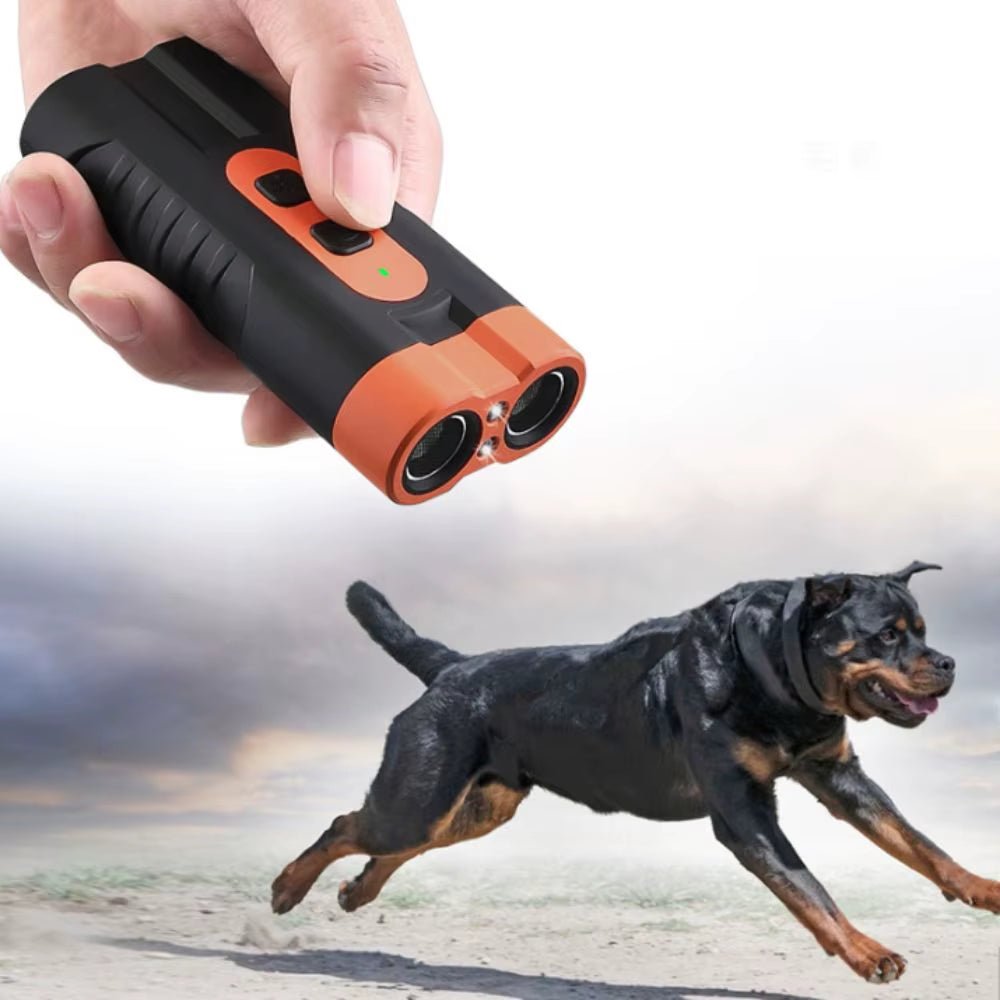 Rechargeable Ultrasonic Dog Repeller with Remote Control and LED Flashlight - Professional Anti - Barking Training Device - Freddie & Wilson