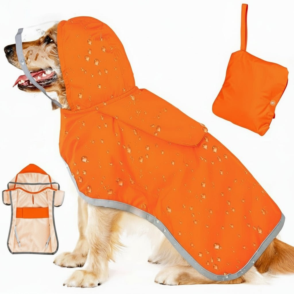 Waterproof Dog Raincoat - Hooded Rain Jacket with Transparent Cap - Freddie & Wilson