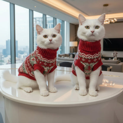 Classic Winter Cat Sweater - Warm Pullover for Cats & Small Dogs - Freddie & Wilson