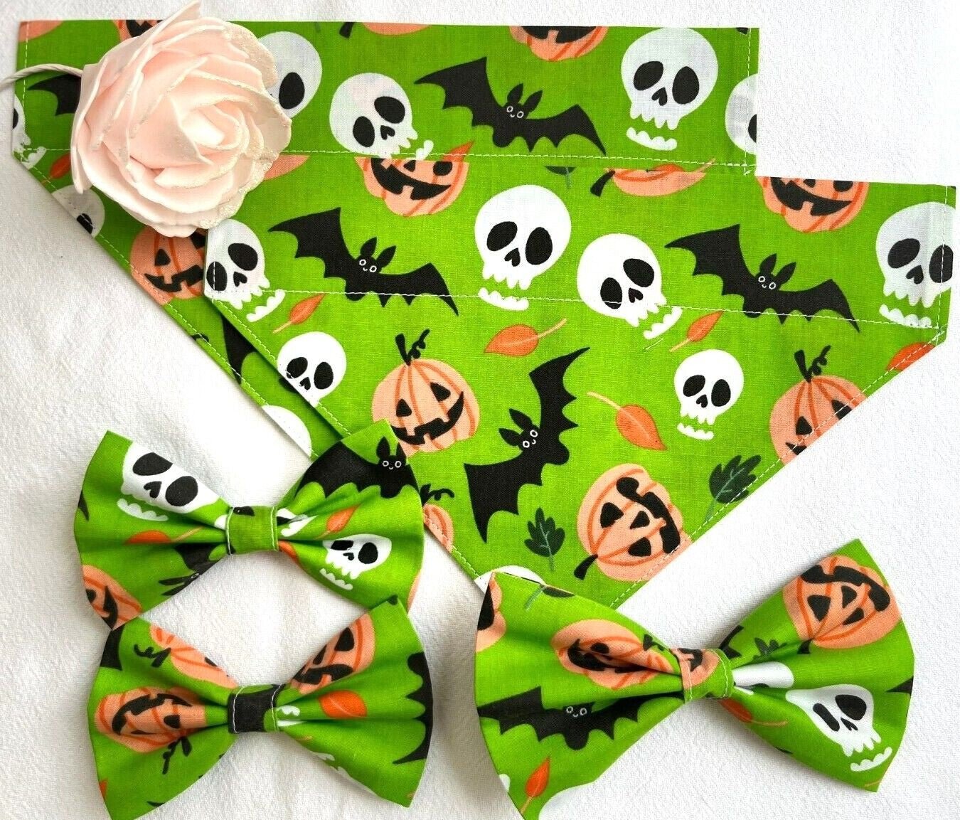 Halloween Dog Collar Accessories Bow & Bandana Handmade in UK. Multi Sizes - Freddie & Wilson