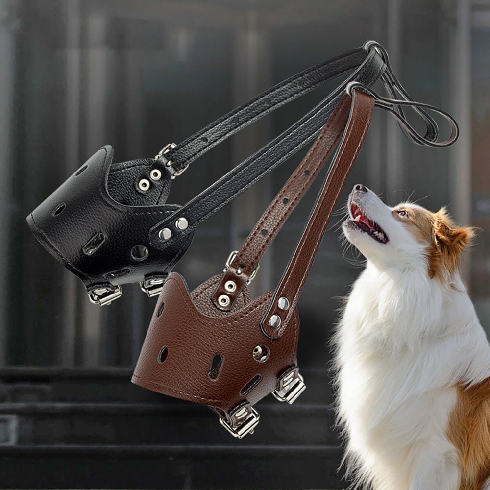 Leather Dog Muzzle - Breathable Anti - Barking Muzzle for All Sizes - Freddie & Wilson