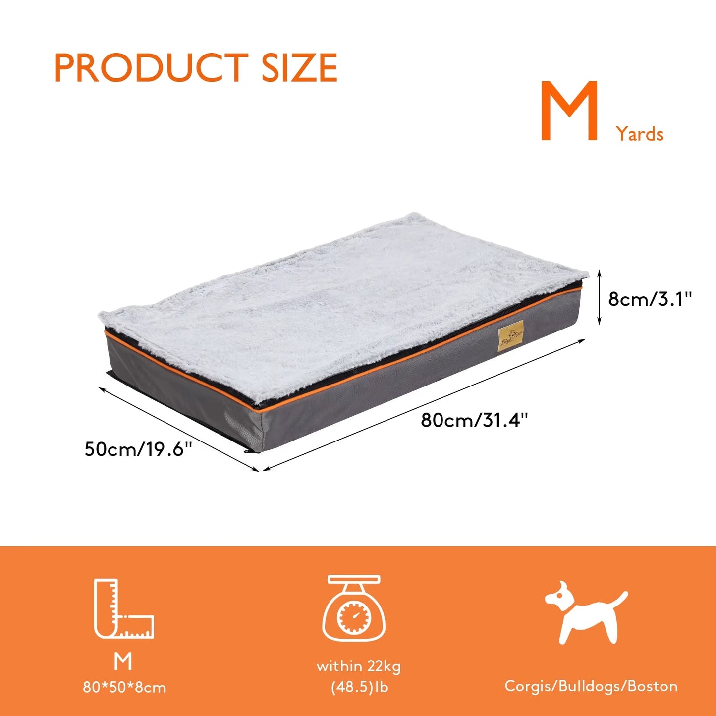 Dog Pet Bed Large Padded Orthopedic Dog Bed Foam Cushion Pets Pillow Bed with Washable Cover - Freddie & Wilson