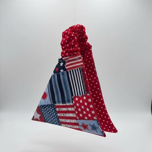 Red White & Blue Scrunchie Dog Bandana - Patriotic Pet Accessory - Freddie & Wilson