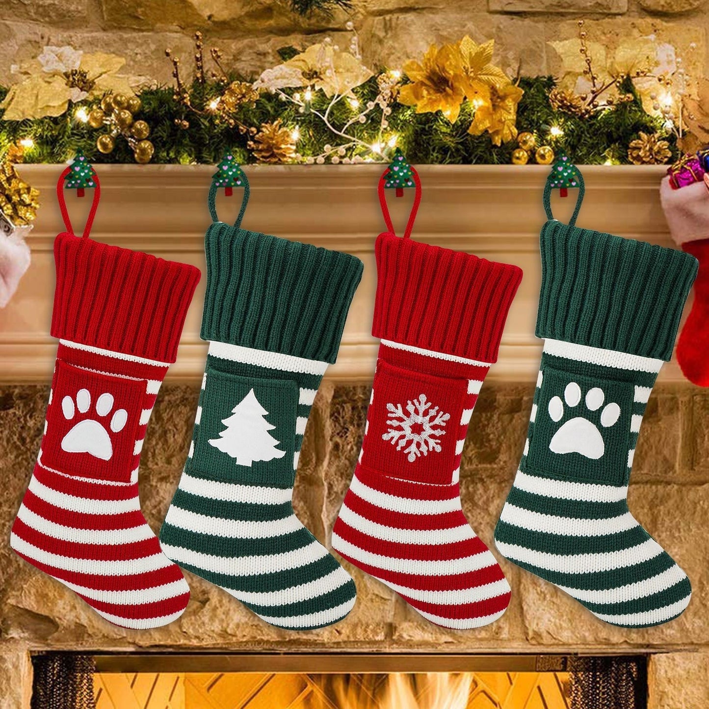 Pet Christmas Stockings - Festive Knitted Socks for Cats & Dogs - Freddie & Wilson