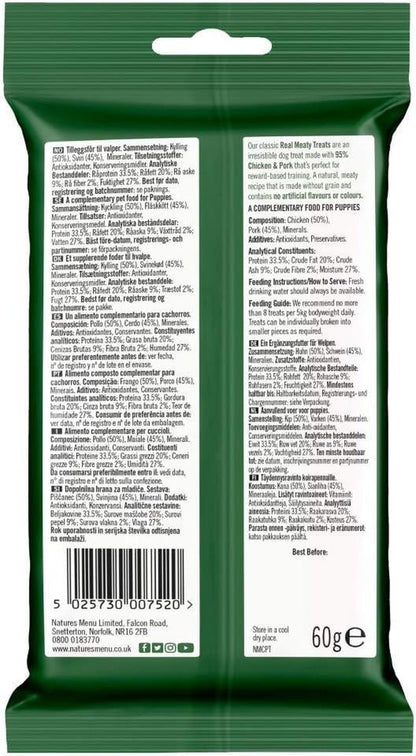 Natures Menu Dog Treats Chicken 60G X 3 Packs 95% Real Meat - Freddie & Wilson