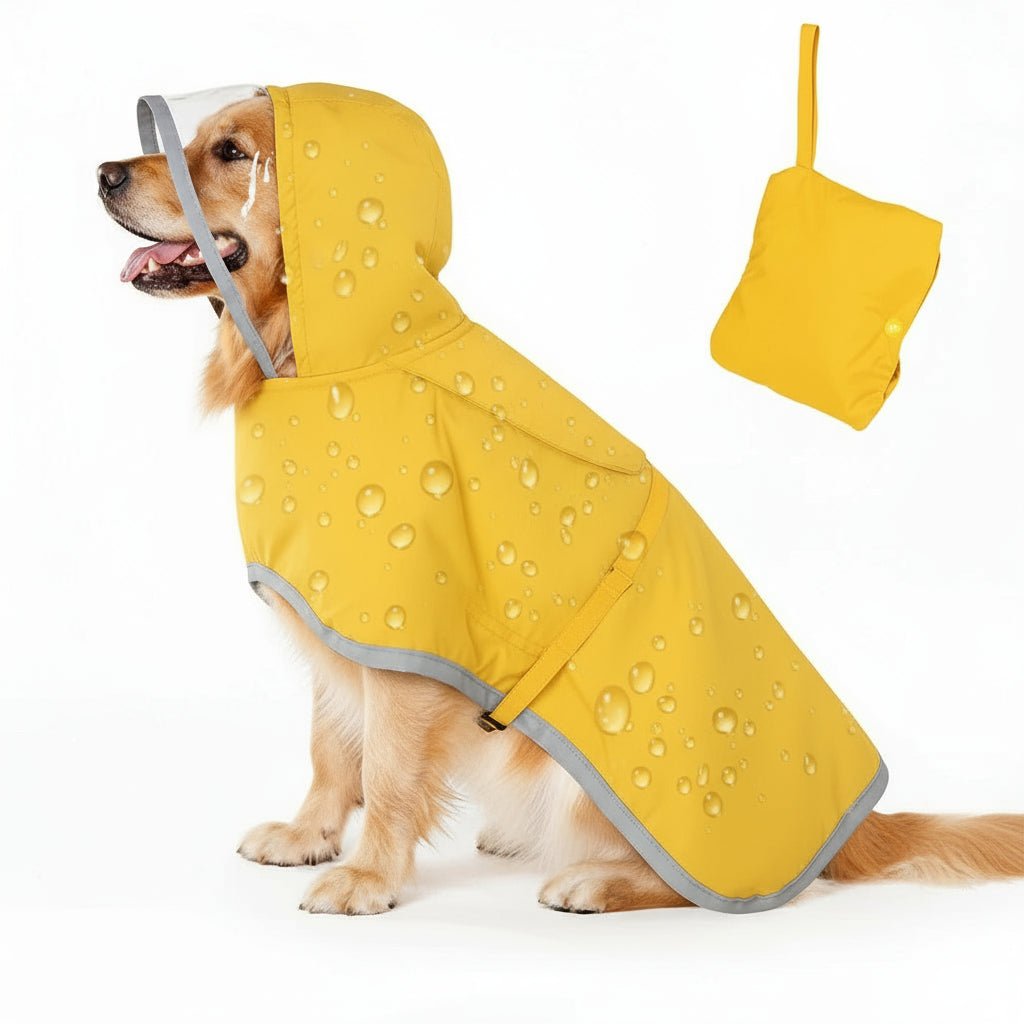 Waterproof Dog Raincoat - Hooded Rain Jacket with Transparent Cap - Freddie & Wilson