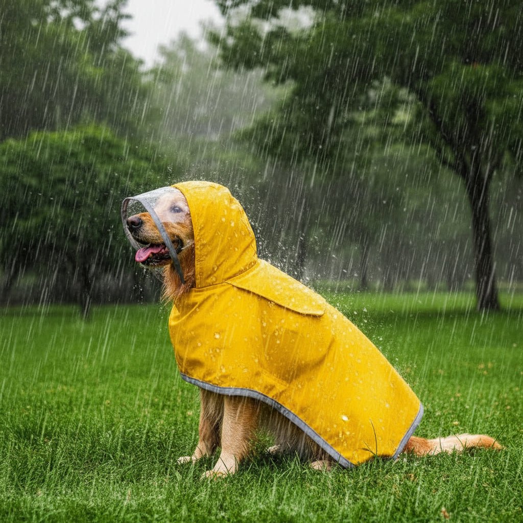 Waterproof Dog Raincoat - Hooded Rain Jacket with Transparent Cap - Freddie & Wilson