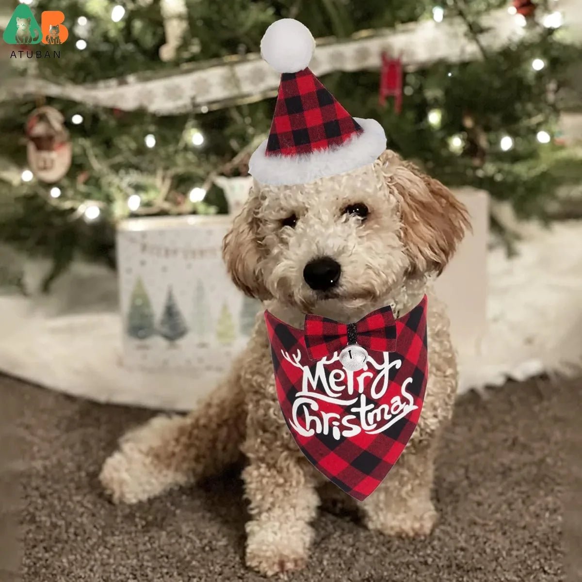 Christmas Dog Bandana Hat, Scarf for Pets - Freddie & Wilson
