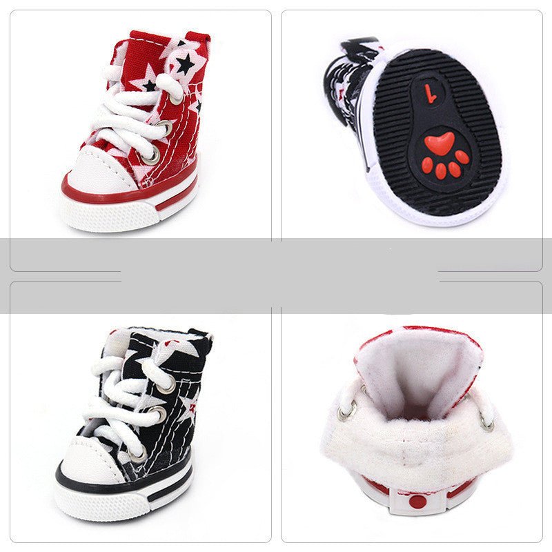 Canvas Dog Shoes - Soft All - Season All Star Pet Trainers for Small Dogs - Freddie & Wilson