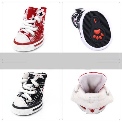 Canvas Dog Shoes - Soft All - Season All Star Pet Trainers for Small Dogs - Freddie & Wilson