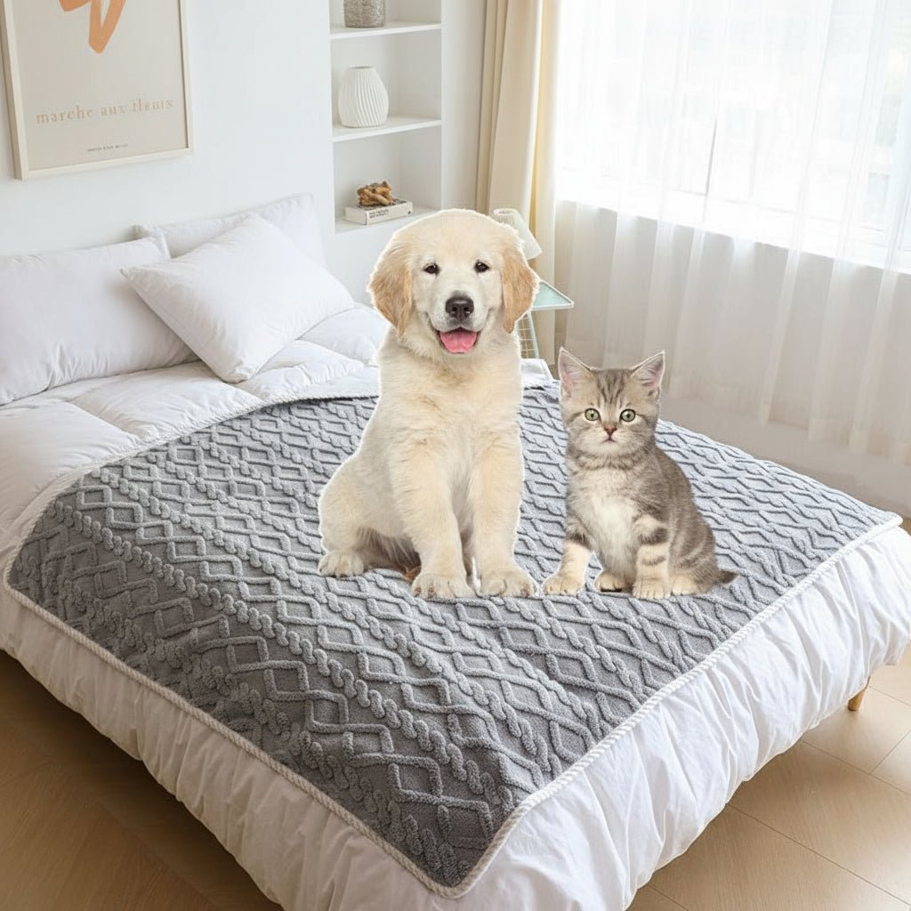 Waterproof Pet Blanket - Thick Plush Fleece Throw for Dogs & Cats - Freddie & Wilson