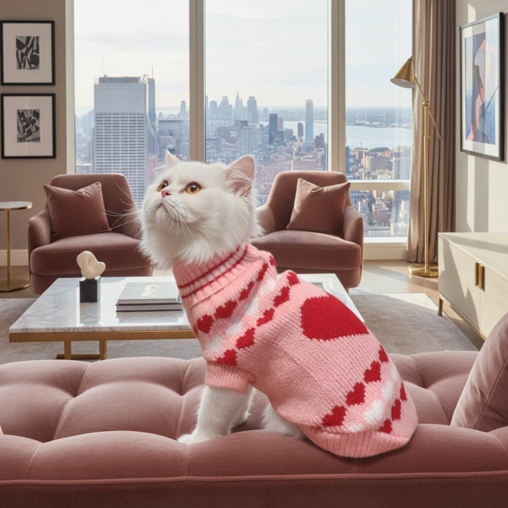 Classic Winter Cat Sweater - Warm Pullover for Cats & Small Dogs - Freddie & Wilson