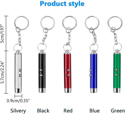 Cat Laser Pointer - Interactive Training Tool with LED Torch & Keychain - Freddie & Wilson