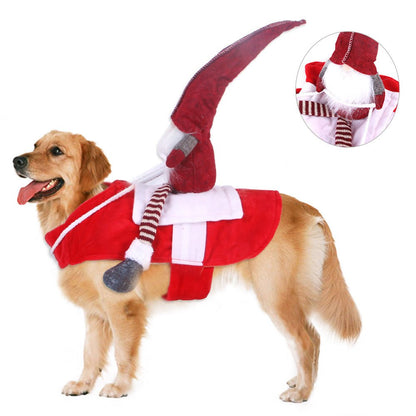 Pet Christmas Riding Costume - Funny Santa Horse Transformation Outfit - Freddie & Wilson