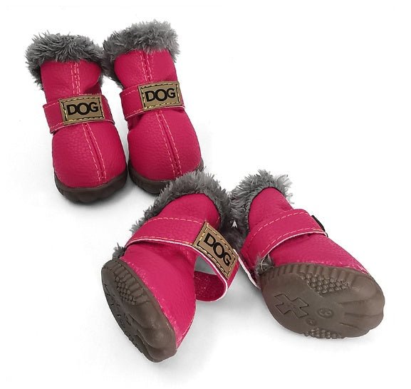 Thick Insulated Dog Snow Boots - Warm Winter Shoes for Small Dogs - Freddie & Wilson