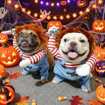 Pet Chucky Dogs Halloween Costume Party Cosplay Pets Fancy Dress Jumpsuits UK - Freddie & Wilson