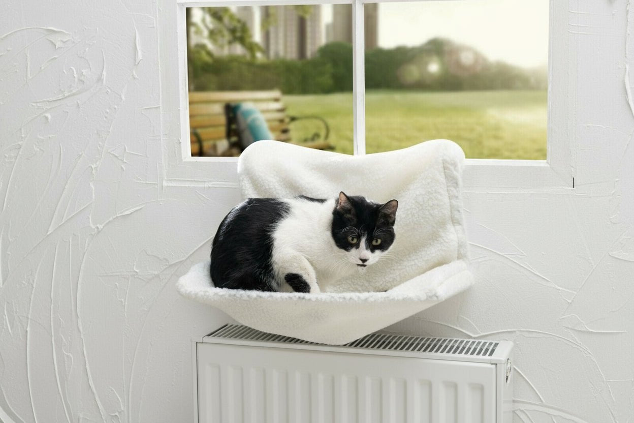 Cat Dog Radiator Bed - Warm Fleece Basket Cradle Hammock for Pets - Freddie & Wilson